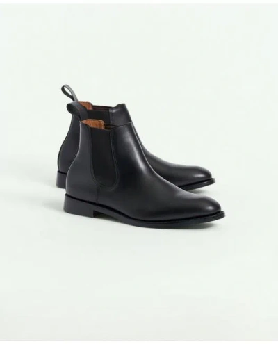 Brooks Brothers Leather Chelsea Boots In Black