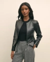 Brooks Brothers Leather Croc-embossed Jacket In Black