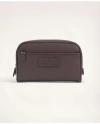 Brooks Brothers Leather Dopp Kit In Brown