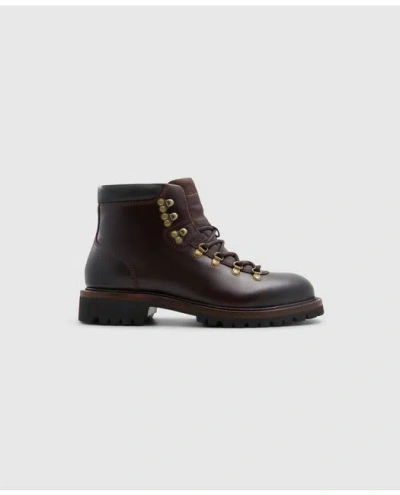 Brooks Brothers Leather Hiking Boots In Brown