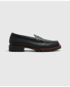 Brooks Brothers Leather Penny Loafer With Lug Sole In Black