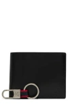 Brooks Brothers Leather Wallet & Key Chain Set In Black