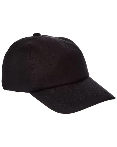 Brooks Brothers Leather-trim Cashmere Baseball Cap In Black