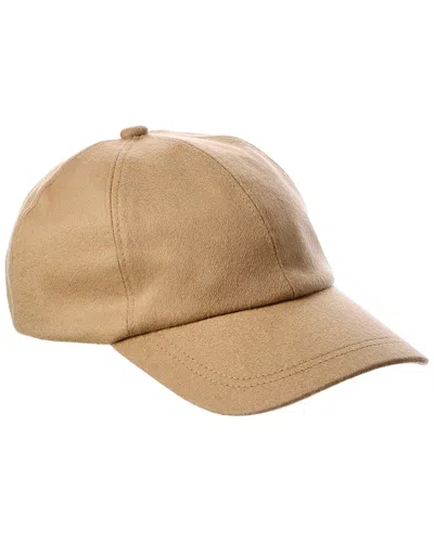 Brooks Brothers Leather-trim Cashmere Baseball Cap In Brown