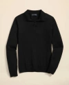 Brooks Brothers Lightweight Luxe All-season Sweater, Johnny Collar In Black
