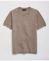 Brooks Brothers Lightweight Luxe All-season Sweater, Short Sleeve Crewneck In Beige