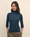 Brooks Brothers Lightweight Modal Cashmere Turtleneck Sweater In Blue