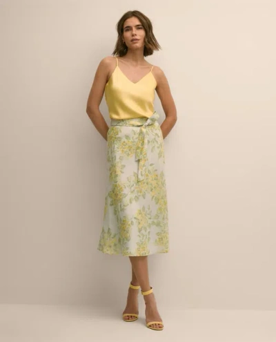 Brooks Brothers Linen A-line Waist-tie Skirt In Multi