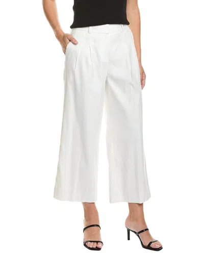 Brooks Brothers Linen Blend Cropped Wide Leg Pant In Black