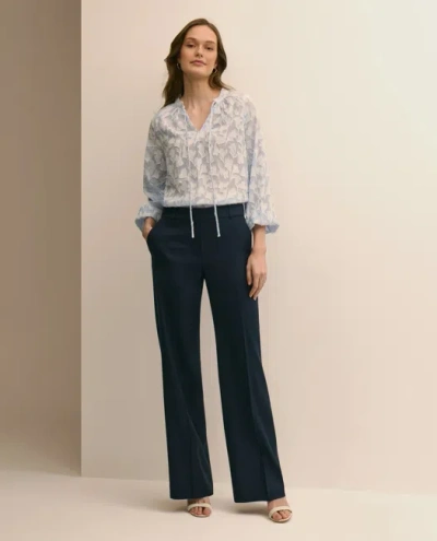 Brooks Brothers Linen-blend Wide-leg Pants In Multi
