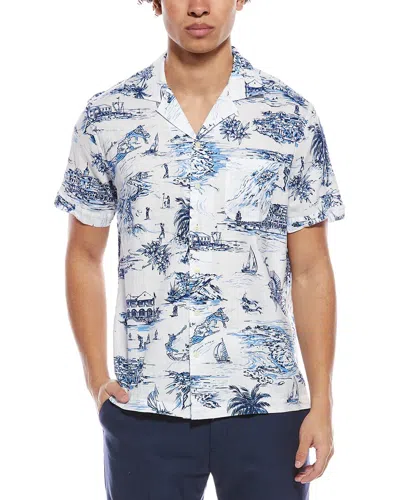 Brooks Brothers Linen-blend Woven Shirt In Blue