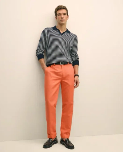 Brooks Brothers Linen Cotton Pants In Orange