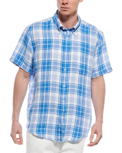 Brooks Brothers Linen Novelty Shirt In Blue
