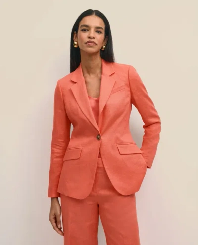 Brooks Brothers Linen One-button Notch Lapel Jacket In Orange