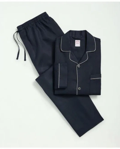 Brooks Brothers Linen Pajama Set | Navy | Size 2xl