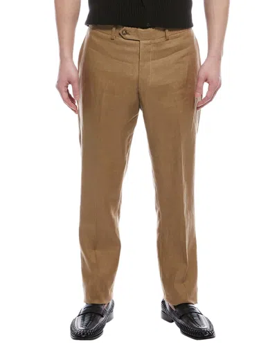 Brooks Brothers Linen Pant In Brown