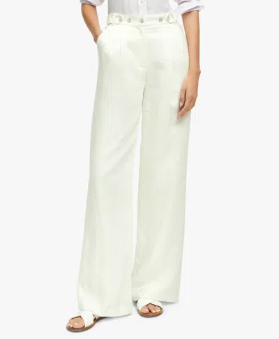 Brooks Brothers Linen Pleated Wide Leg Trousers