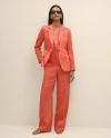 Brooks Brothers Linen Wide Leg Trousers In Orange