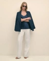 Brooks Brothers Linen Wide Leg Trousers In White