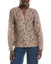 Brooks Brothers Linen-blend Blouse In Multi