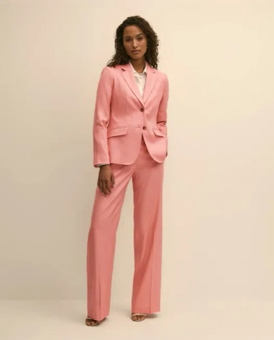 Brooks Brothers Linen-blend Wide-leg Pants In Brown