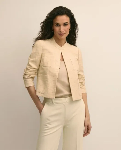 Brooks Brothers Linen-cotton Blend Sequin Jacket In Neutral