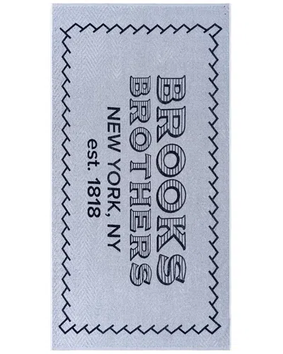 Brooks Brothers Logo Beach Towel In White