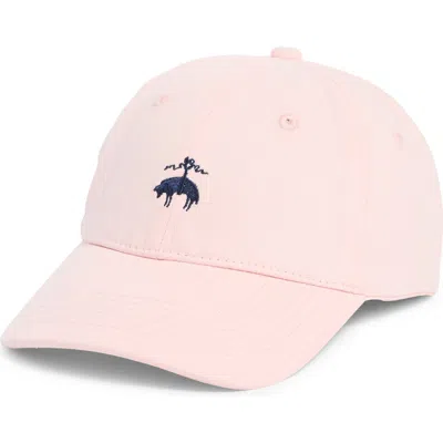 Brooks Brothers Logo Cotton Baseball Cap In Faded Pink/ Navy