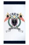 Brooks Brothers Logo Crest Cotton Beach Towel In White