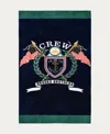 Brooks Brothers Logo Crest Cotton Beach Towel In Navy