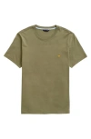 Brooks Brothers Washed Supima Cotton Logo Crewneck T-shirt | Olive | Size Medium