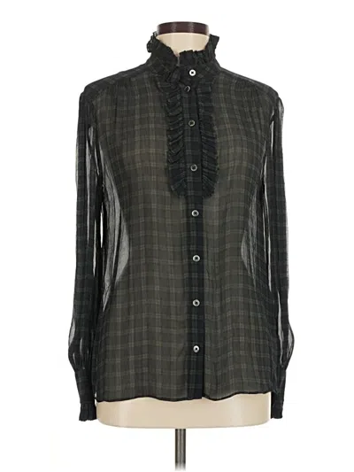 Pre-owned Brooks Brothers Long Sleeve Blouse In Black