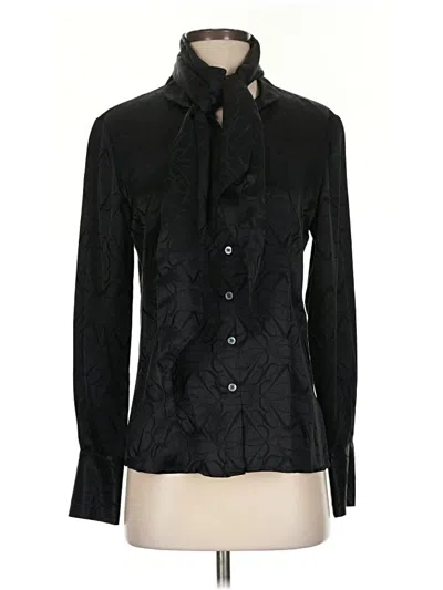 Pre-owned Brooks Brothers Long Sleeve Blouse In Black