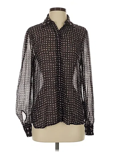 Pre-owned Brooks Brothers Long Sleeve Blouse In Black