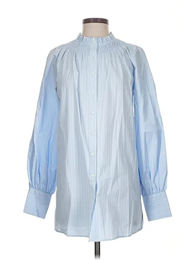 Pre-owned Brooks Brothers Long Sleeve Blouse In Blue