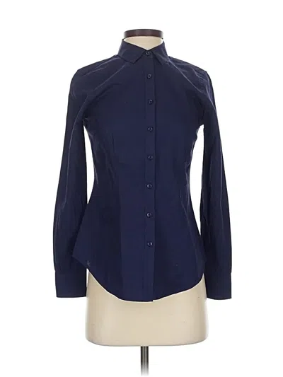 Pre-owned Brooks Brothers Long Sleeve Blouse In Blue