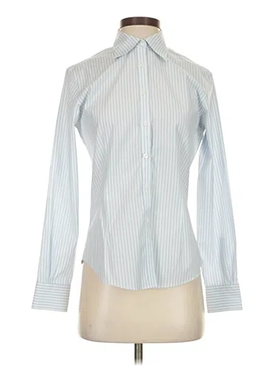 Pre-owned Brooks Brothers Long Sleeve Blouse In Blue