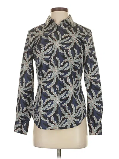 Pre-owned Brooks Brothers Long Sleeve Blouse In Blue