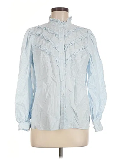 Pre-owned Brooks Brothers Long Sleeve Blouse In Blue