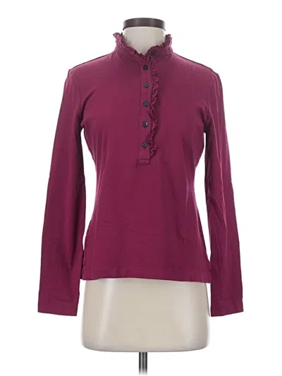Pre-owned Brooks Brothers Long Sleeve Blouse In Burgundy