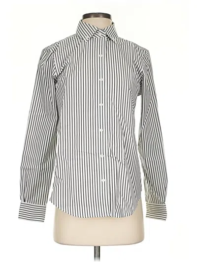 Pre-owned Brooks Brothers Long Sleeve Blouse In Ivory