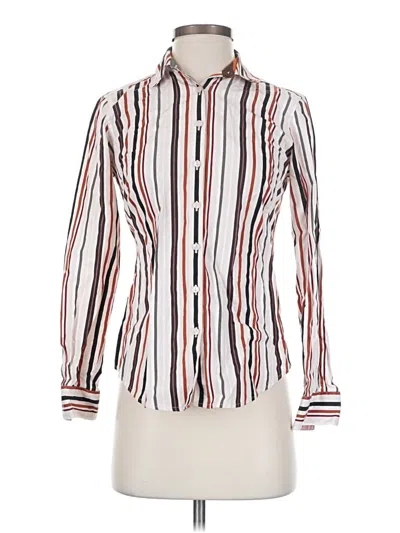 Pre-owned Brooks Brothers Long Sleeve Blouse In Ivory