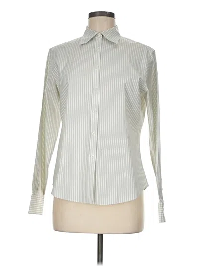 Pre-owned Brooks Brothers Long Sleeve Blouse In Ivory