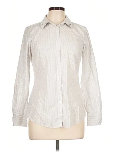 Pre-owned Brooks Brothers Long Sleeve Blouse In Ivory