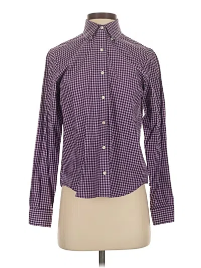 Pre-owned Brooks Brothers Long Sleeve Blouse In Purple