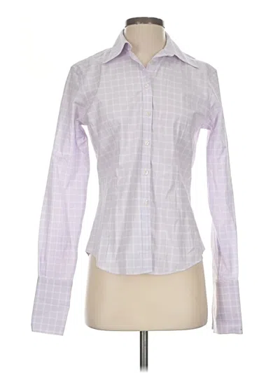 Pre-owned Brooks Brothers Long Sleeve Blouse In Purple