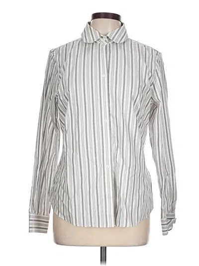 Pre-owned Brooks Brothers Long Sleeve Blouse In Silver