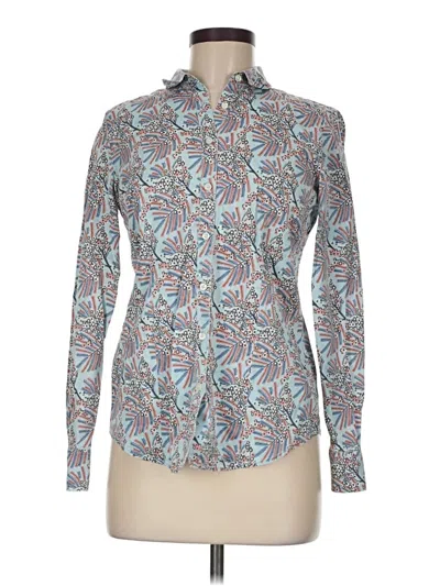 Pre-owned Brooks Brothers Long Sleeve Blouse In Teal