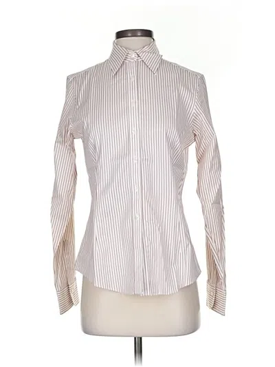 Pre-owned Brooks Brothers Long Sleeve Blouse In White