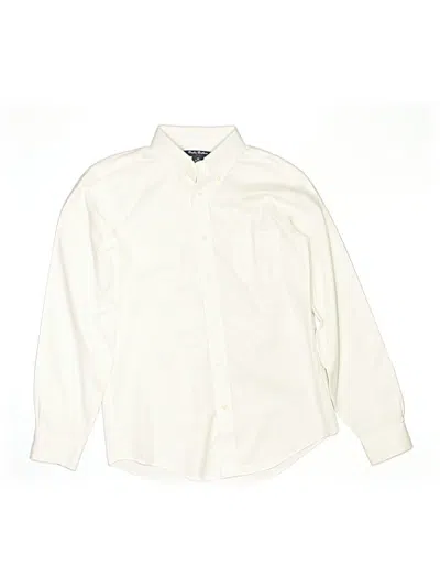 Pre-owned Brooks Brothers Kids' Long Sleeve Button Down Shirt In Ivory